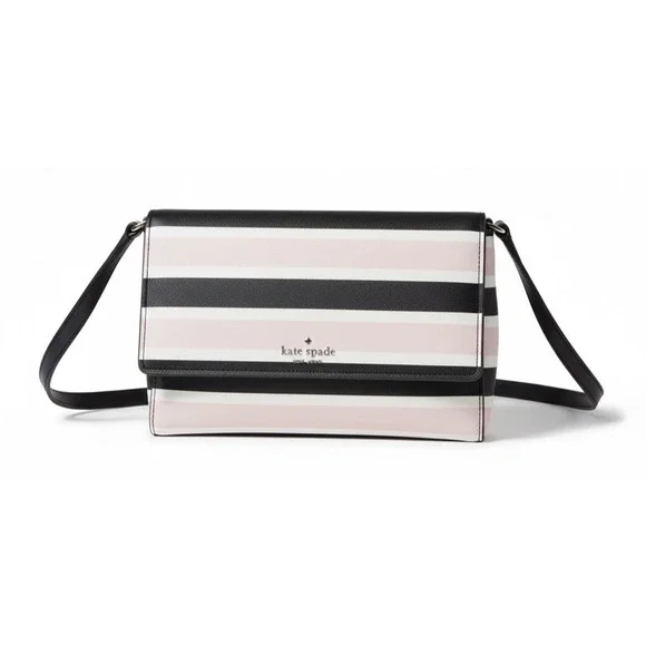 Kate Spade New York Cove Street Celebration Stripe Dody Crossbody in Pink EUC - Picture 1 of 14